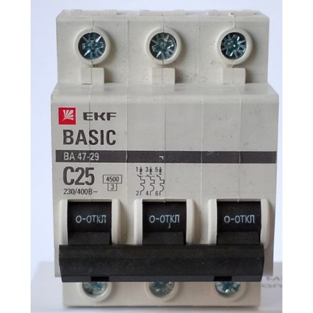 Автомат выключатель ВА 47-29 25А 3п EKF Basic