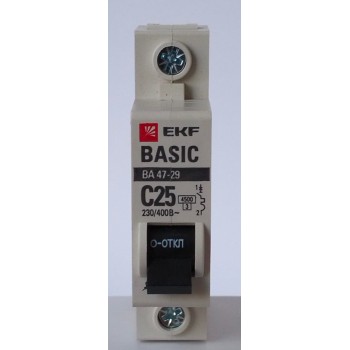 Автомат выключатель ВА 47-29 25А 1п EKF Basic
