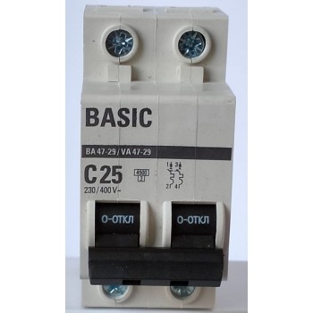 Автомат выключатель ВА 47-29 25А 2п EKF Basic