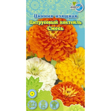 Цинния Цитрусовый коктейль смесь георгиновидная